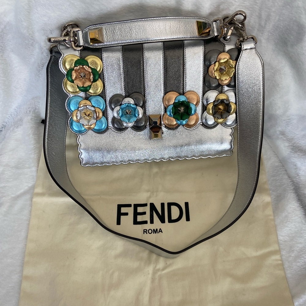 Fendi Silver Flowerland Kan Bag